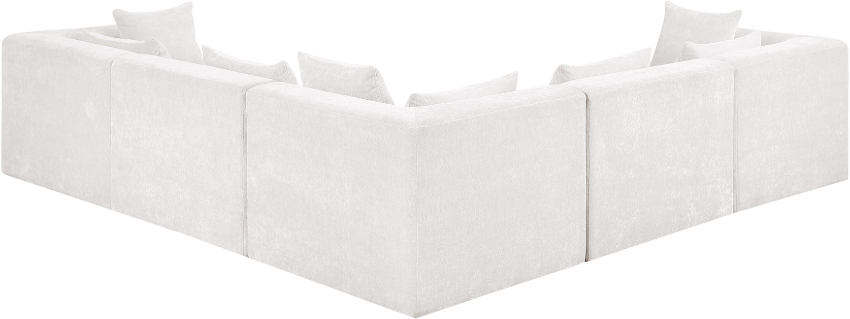 Newport Cream 114" Chenille Fabric Upholstered 5-Piece Modular Sectional - Ornate Home