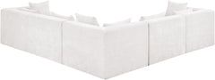 Newport Cream 114" Chenille Fabric Upholstered 5-Piece Modular Sectional - Ornate Home