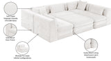 Newport Cream 114" Chenille Fabric Upholstered 6-Piece Modular Sectional - Ornate Home