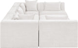 Newport Cream 114" Chenille Fabric Upholstered 6-Piece Modular Sectional - Ornate Home
