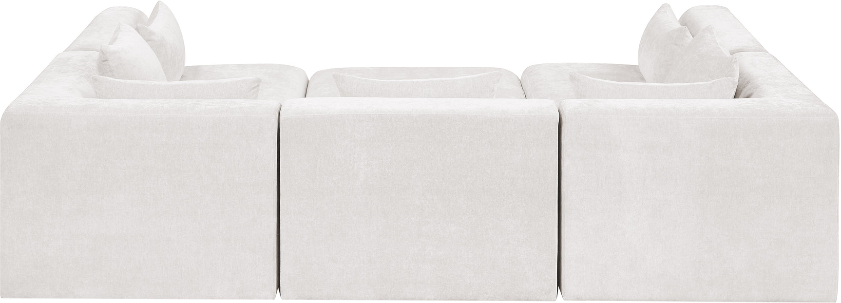 Newport Cream 114" Chenille Fabric Upholstered 6-Piece Modular Sectional - Ornate Home