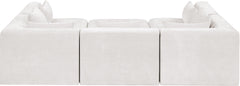 Newport Cream 114" Chenille Fabric Upholstered 6-Piece Modular Sectional - Ornate Home
