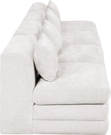 Newport Cream 152" Chenille Fabric Upholstered 4-Piece Armless Modular Sofa - Ornate Home
