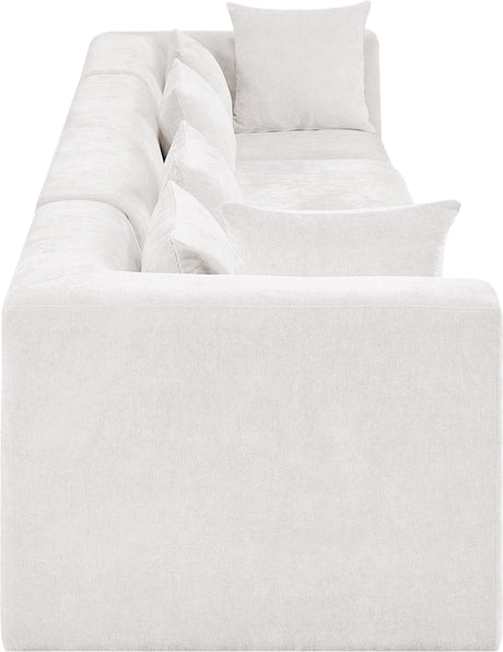 Newport Cream 152" Chenille Fabric Upholstered 4-Piece Modular Sofa - Ornate Home