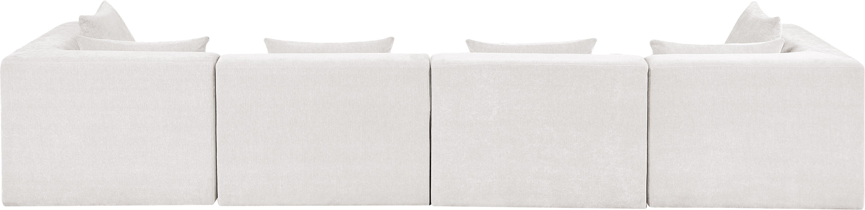Newport Cream 152" Chenille Fabric Upholstered 4-Piece Modular Sofa - Ornate Home