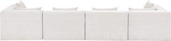 Newport Cream 152" Chenille Fabric Upholstered 4-Piece Modular Sofa - Ornate Home