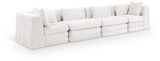 Newport Cream 152" Chenille Fabric Upholstered 4-Piece Modular Sofa - Ornate Home
