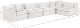 Newport Cream 152" Chenille Fabric Upholstered 5-Piece L Shaped Modular Sectional - Ornate Home