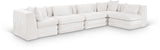 Newport Cream 152" Chenille Fabric Upholstered 5-Piece L Shaped Modular Sectional - Ornate Home