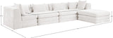 Newport Cream 152" Chenille Fabric Upholstered 5-Piece Modular Sectional - Ornate Home