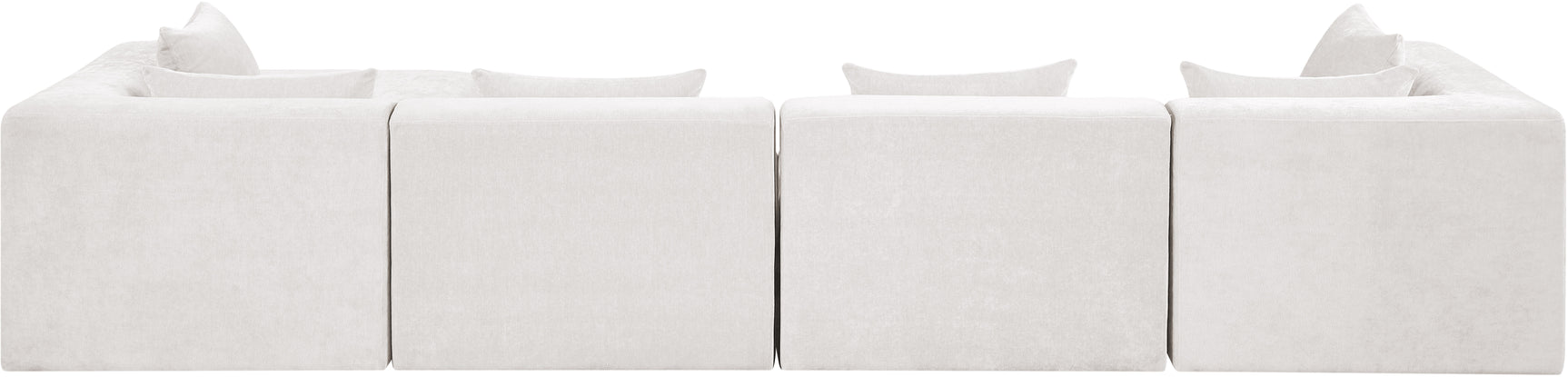 Newport Cream 152" Chenille Fabric Upholstered 5-Piece Modular Sectional - Ornate Home