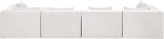 Newport Cream 152" Chenille Fabric Upholstered 5-Piece Modular Sectional - Ornate Home