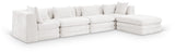 Newport Cream 152" Chenille Fabric Upholstered 5-Piece Modular Sectional - Ornate Home