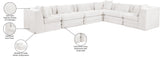 Newport Cream 152" Chenille Fabric Upholstered 6-Piece L Shaped Modular Sectional - Ornate Home