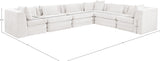 Newport Cream 152" Chenille Fabric Upholstered 6-Piece L Shaped Modular Sectional - Ornate Home