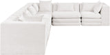 Newport Cream 152" Chenille Fabric Upholstered 6-Piece L Shaped Modular Sectional - Ornate Home