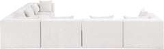 Newport Cream 152" Chenille Fabric Upholstered 6-Piece L Shaped Modular Sectional - Ornate Home