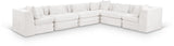 Newport Cream 152" Chenille Fabric Upholstered 6-Piece L Shaped Modular Sectional - Ornate Home
