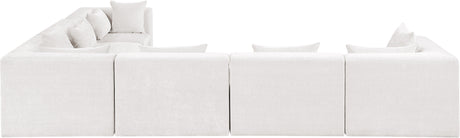 Newport Cream 152" Chenille Fabric Upholstered 6-Piece Modular Sectional - Ornate Home