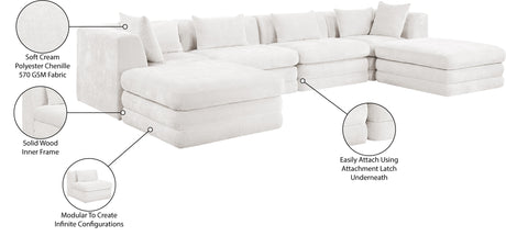 Newport Cream 152" Chenille Fabric Upholstered 6-Piece Modular Sectional - Ornate Home