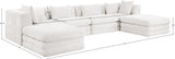 Newport Cream 152" Chenille Fabric Upholstered 6-Piece Modular Sectional - Ornate Home