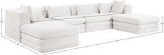 Newport Cream 152" Chenille Fabric Upholstered 6-Piece Modular Sectional - Ornate Home