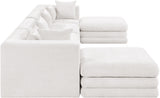 Newport Cream 152" Chenille Fabric Upholstered 6-Piece Modular Sectional - Ornate Home