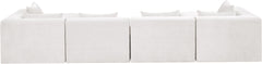 Newport Cream 152" Chenille Fabric Upholstered 6-Piece Modular Sectional - Ornate Home