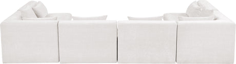 Newport Cream 152" Chenille Fabric Upholstered 6-Piece Modular Sectional - Ornate Home