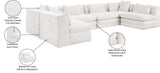 Newport Cream 152" Chenille Fabric Upholstered 6-Piece U Shaped Modular Sectional - Ornate Home