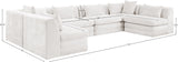Newport Cream 152" Chenille Fabric Upholstered 6-Piece U Shaped Modular Sectional - Ornate Home