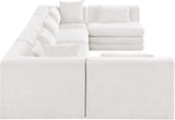 Newport Cream 152" Chenille Fabric Upholstered 6-Piece U Shaped Modular Sectional - Ornate Home