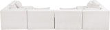 Newport Cream 152" Chenille Fabric Upholstered 6-Piece U Shaped Modular Sectional - Ornate Home