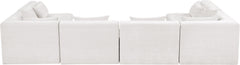 Newport Cream 152" Chenille Fabric Upholstered 6-Piece U Shaped Modular Sectional - Ornate Home