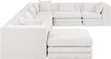 Newport Cream 152" Chenille Fabric Upholstered 7-Piece Modular Sectional - Ornate Home