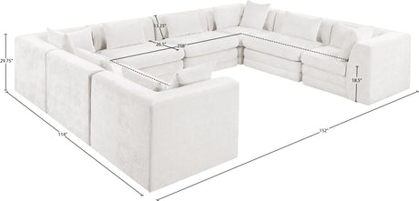Newport Cream 152" Chenille Fabric Upholstered 8-Piece Modular Sectional - Ornate Home