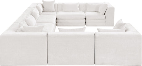 Newport Cream 152" Chenille Fabric Upholstered 8-Piece Modular Sectional - Ornate Home