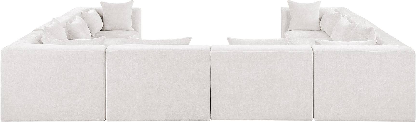Newport Cream 152" Chenille Fabric Upholstered 8-Piece Modular Sectional - Ornate Home