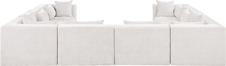 Newport Cream 152" Chenille Fabric Upholstered 8-Piece Modular Sectional - Ornate Home