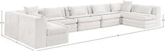Newport Cream 190" Chenille Fabric Upholstered 7-Piece Modular Sectional - Ornate Home