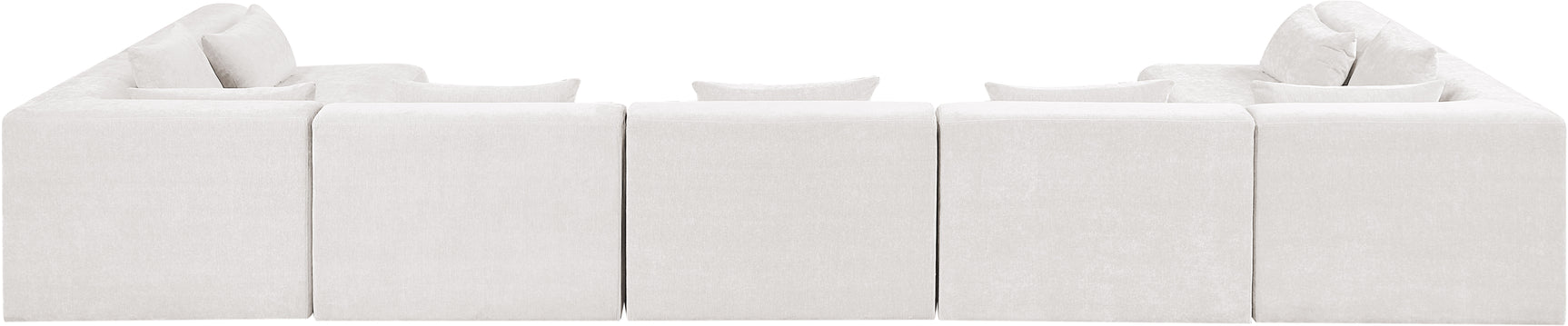 Newport Cream 190" Chenille Fabric Upholstered 7-Piece Modular Sectional - Ornate Home