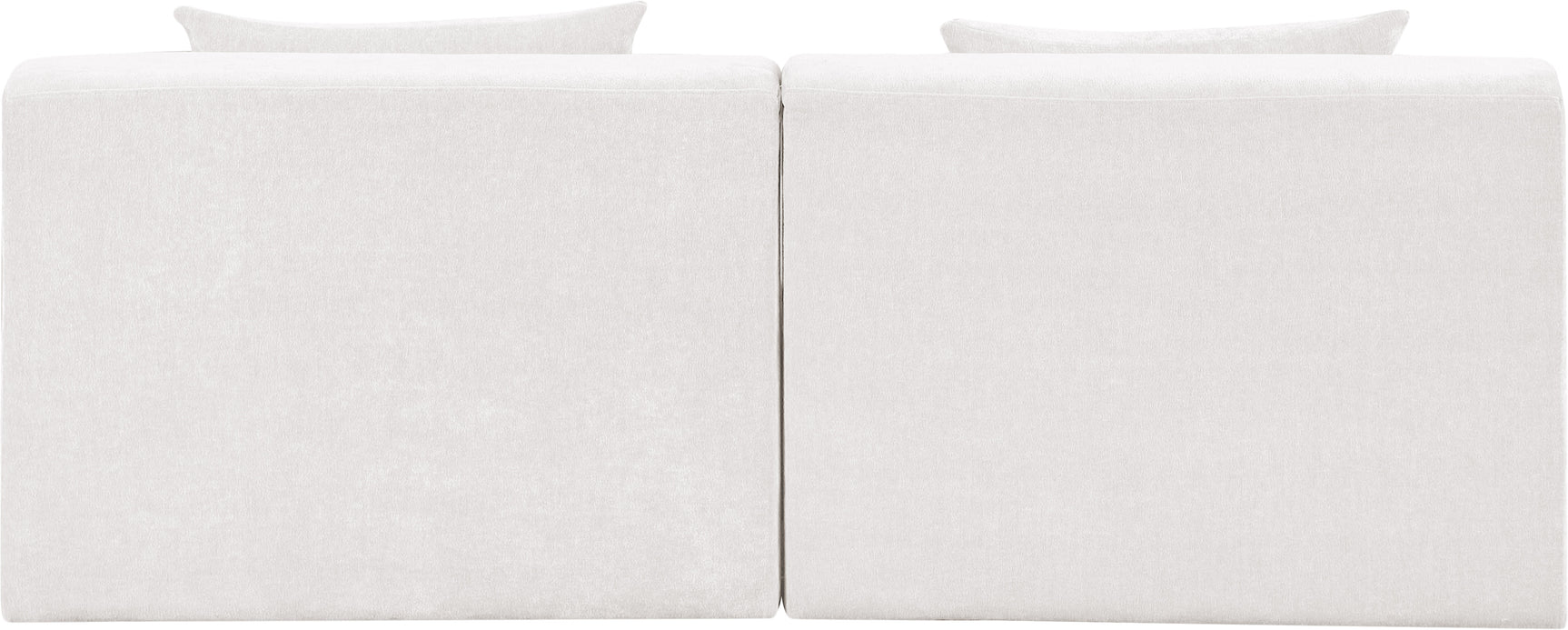 Newport Cream 76" Chenille Fabric Upholstered 2-Piece Armless Modular Loveseat - Ornate Home