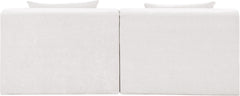 Newport Cream 76" Chenille Fabric Upholstered 2-Piece Armless Modular Loveseat - Ornate Home