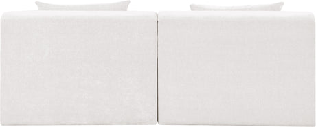 Newport Cream 76" Chenille Fabric Upholstered 2-Piece Modular Loveseat - Ornate Home