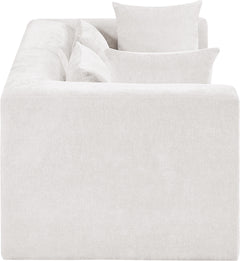 Newport Cream 76" Chenille Fabric Upholstered 2-Piece Modular Loveseat - Ornate Home