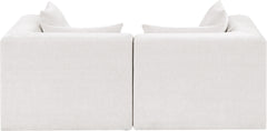 Newport Cream 76" Chenille Fabric Upholstered 2-Piece Modular Loveseat - Ornate Home
