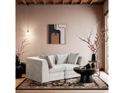 Newport Cream 76" Chenille Fabric Upholstered 2-Piece Modular Loveseat - Ornate Home