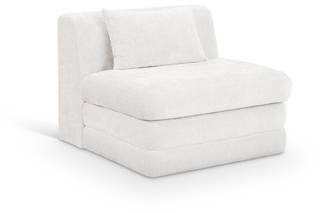 Newport Cream Fabric Upholstered Modular Armless Chair - Ornate Home