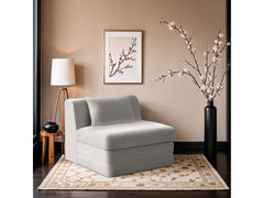 Newport Cream Fabric Upholstered Modular Armless Chair - Ornate Home