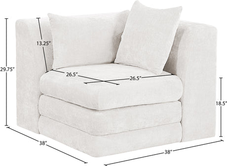 Newport Cream Fabric Upholstered Modular Corner Chair - Ornate Home